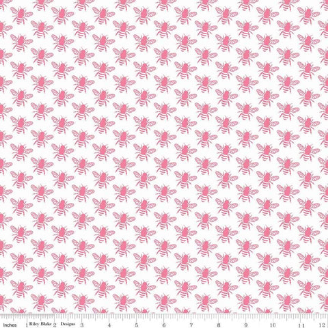 In the Meadow Honey Bee Pink- Riley Blake Cotton Fabric