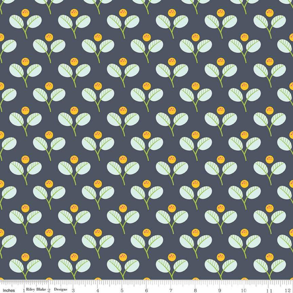 Jubilee Leaf Navy - Riley Blake Cotton Fabric