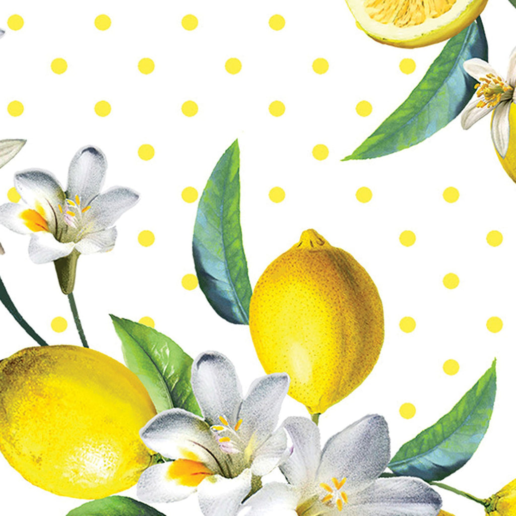 Lemon Fresh Bouquet White - Kanvas Cotton Fabric