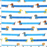 Hide-and-Seek Dachshund Dogs - Kokka Japan Cotton Double Gauze Fabric