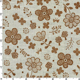Retro 70's Brown Floral - Clean Lace Flower - Kokka Japan Cotton Poplin Fabric