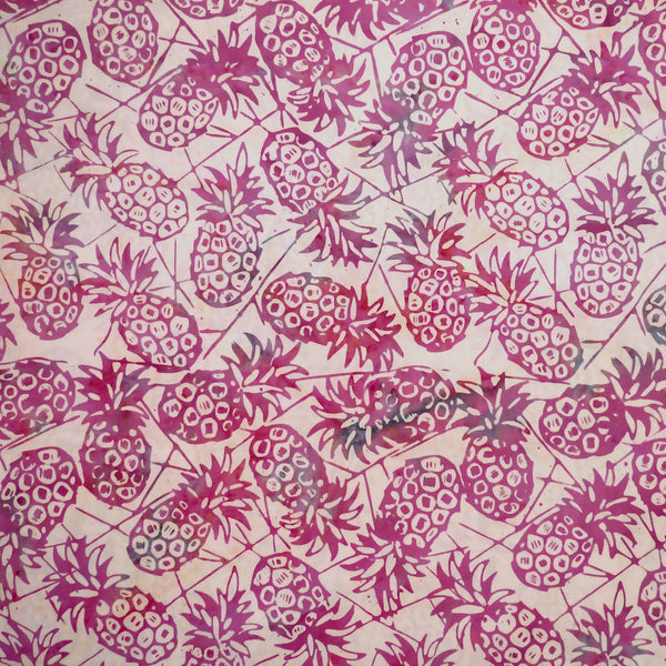 Meer Rosa Pineapples Spring Awakening Batik by Mirah Cotton Fabric