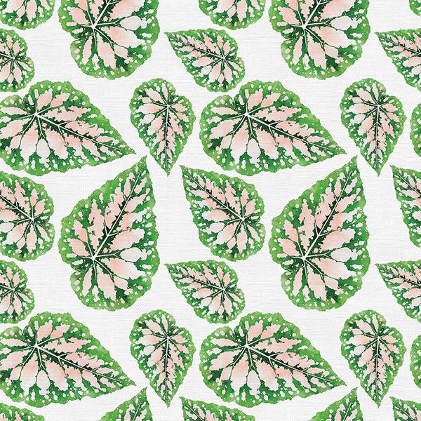 Modern Botanicals - Jungle Peach Leaves - Paintbrush Studio Cotton Fabrics