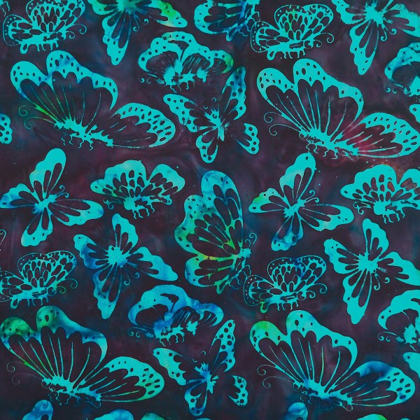 Motihari Butterflies - Nightshade - Batik by Mirah Cotton Fabric