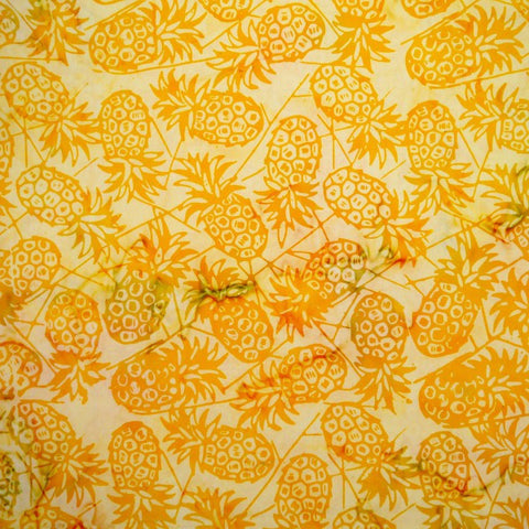 New Daffodil Pineapples - Cloudberry - Batik by Mirah Cotton Fabric
