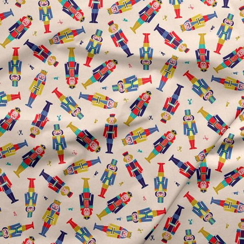 Night of Nutcracker Tossed White NC- Paintbrush Studio Cotton Fabrics