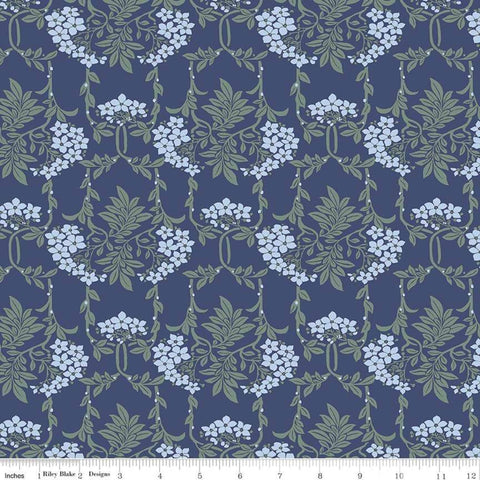 Nouveau Mayflower Blue The Hesketh House Collection - Liberty of London Cotton Fabric