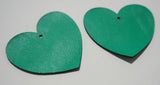 Heart - Laser Cut Shapes 2 Pc -- Emerald Green Lambskin Leather