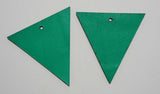 Triangle - Laser Cut Shapes 2 Pc -- Emerald Green Lambskin Leather