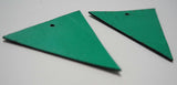 Triangle - Laser Cut Shapes 2 Pc -- Emerald Green Lambskin Leather