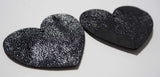 Heart - Laser Cut Shapes 2 Pc - Black Lambskin Leather