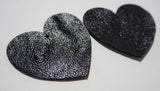 Heart - Laser Cut Shapes 2 Pc - Black Lambskin Leather