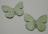Butterfly - Laser Cut Shapes 2 Pcs - Light Green Lambskin Leather
