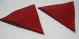 Triangle - Laser Cut Shapes 2 Pc - Red Lambskin Leather