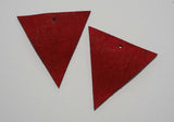 Triangle - Laser Cut Shapes 2 Pc - Red Lambskin Leather
