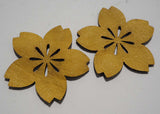 Flower- Laser Cut Shapes 2 Pc - Mustard Yellow Lambskin Leather