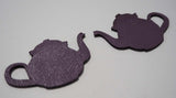 Teapot - Laser Cut Shapes 2 Pcs - Plum Purple Lambskin Leather