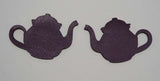 Teapot - Laser Cut Shapes 2 Pcs - Plum Purple Lambskin Leather