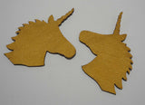 Unicorn - Laser Cut Shapes 2 Pc - Mustard Yellow Lambskin Leather