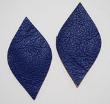 Rounded Diamond - Laser Cut Shapes 2 Pc - Blue Lambskin Leather