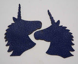Unicorn - Laser Cut Shapes 2 Pc - Blue Lambskin Leather