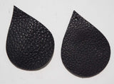 Teardrop - Laser Cut Shapes 2 Pc - Black Lambskin Leather
