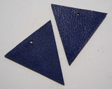 Triangle - Laser Cut Shapes 2 Pc - Blue Lambskin Leather