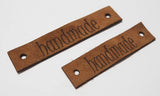 Handmade - Laser Cut Tags 2 Pc - Brown Lambskin Leather