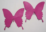 Butterfly - Laser Cut Shapes 2 Pcs - Hot Pink Lambskin Leather