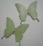 Butterfly - Laser Cut Shapes 2 Pcs - Light Green Lambskin Leather