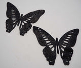 Butterfly - Laser Cut Shapes 2 Pc - Black Lambskin Leather