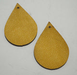 Teardrop - Laser Cut Shapes 2 Pc - Mustard Yellow Lambskin Leather