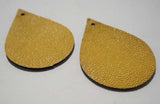 Teardrop - Laser Cut Shapes 2 Pc - Mustard Yellow Lambskin Leather