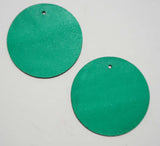 Circle - Laser Cut Shapes 2 Pc - Emerald Green Lambskin Leather