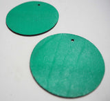 Circle - Laser Cut Shapes 2 Pc - Emerald Green Lambskin Leather