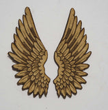 Wings - Laser Cut Shapes 2 Pc - Beige Lambskin Leather