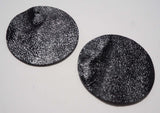 Circle - Laser Cut Shapes 2 Pc - Black Lambskin Leather