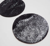 Circle - Laser Cut Shapes 2 Pc - Black Lambskin Leather