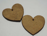 Heart - Laser Cut Shapes 2 Pc - Beige Suede Lambskin Leather