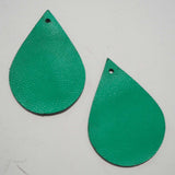 Teardrop - Laser Cut Shapes 2 Pc - Emerald Green Lambskin Leather