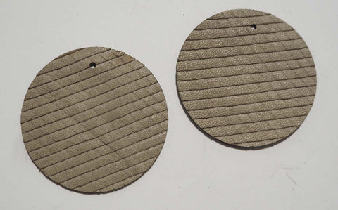 Circle - Laser Cut Shapes 2 Pc - Taupe Diamonds Lambskin Leather