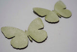 Butterfly - Laser Cut Shapes 2 Pcs - Pearl Green Lambskin Leather