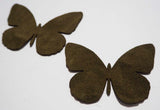 Butterfly - Laser Cut Shapes 2 Pc - Olive Green Suede Lambskin Leather