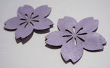 Flower - Laser Cut Shapes 2 Pcs - Lavender Purple Lambskin Leather