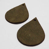 Teardrop - Laser Cut Shapes 2 Pc - Olive Suede Lambskin Leather