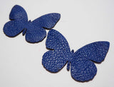 Butterfly - Laser Cut Shapes 2 Pc - Blue Lambskin Leather