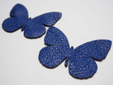 Butterfly - Laser Cut Shapes 2 Pc - Blue Lambskin Leather