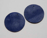 Circle - Laser Cut Shapes 2 Pc - Blue Lambskin Leather