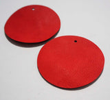 Circle - Laser Cut Shapes 2 Pc - Red Lambskin Leather