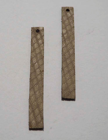 Rectangle - Laser Cut Shapes 2 Pc - Taupe Diamonds Lambskin Leather
